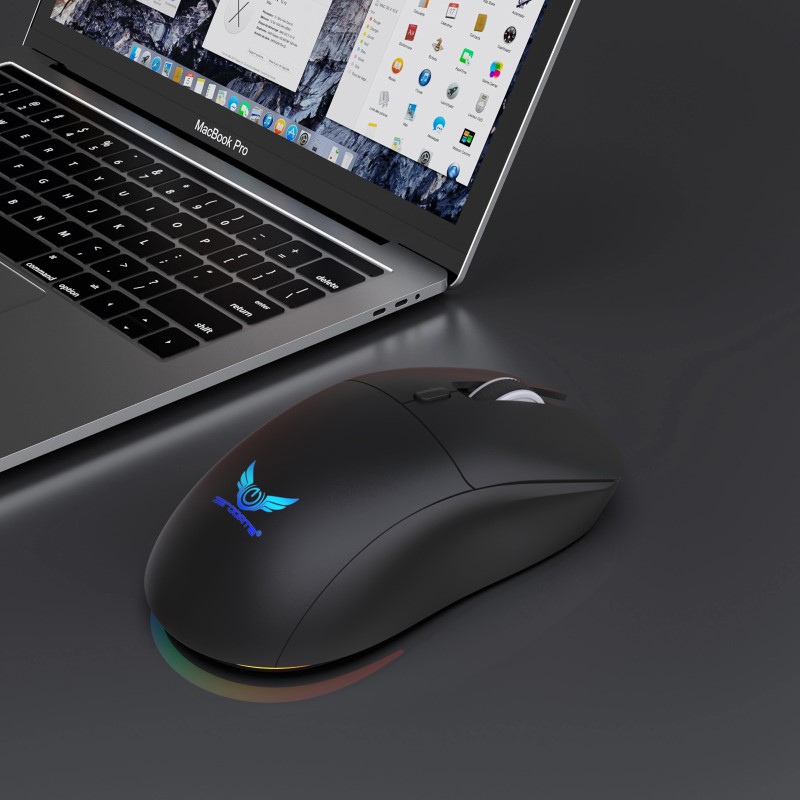 Chuột Led Không Dây Pin sạc T25 Gaming Cổng sạc TypeC chống mỏi cổ tay cho máy tính laptop hàng nhập khẩu