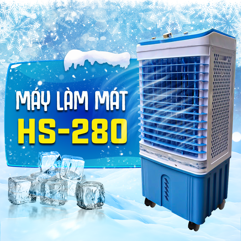 [ TẶNG KÈM 2 ĐÁ KHÔ ] Quạt Hơi Nước Việt Star Quốc Tế HS-280 Giúp Làm Mát Cực Nhanh, Nhỏ Gọn, Dung Tích 18L, Tiết Kiệm Điện - Hàng Chính Hãng