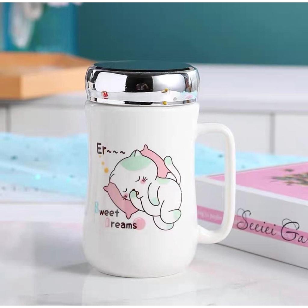 Cốc sứ nắp tráng gương giữ nhiệt