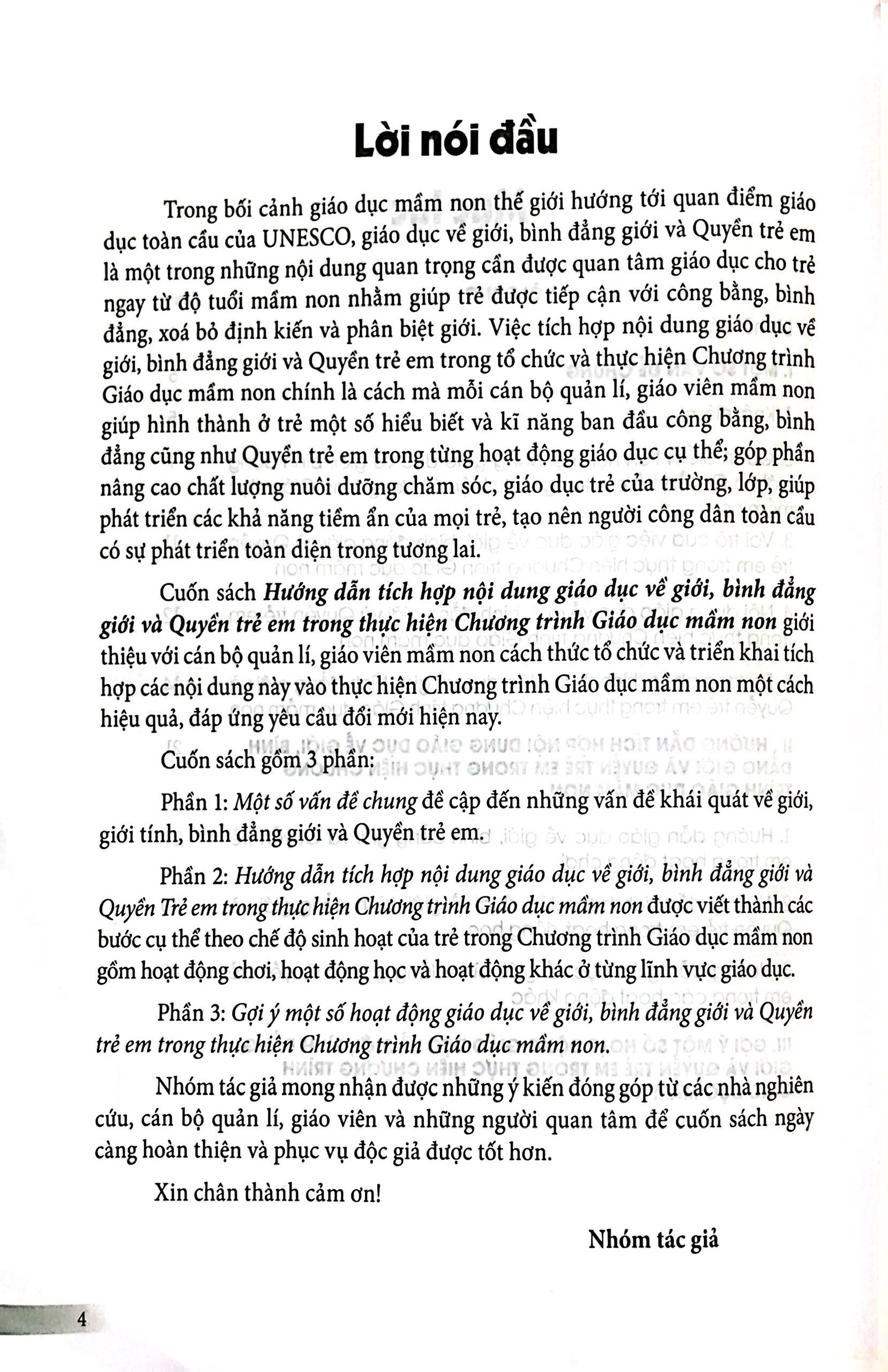 Hướng dẫn tích hợp nội dung giáo dục về giới, bình đẳng giới và quyền trẻ em ( DT)