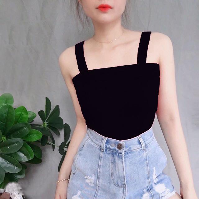 ÁO CROPTOP 2 DÂY BẢNG TO