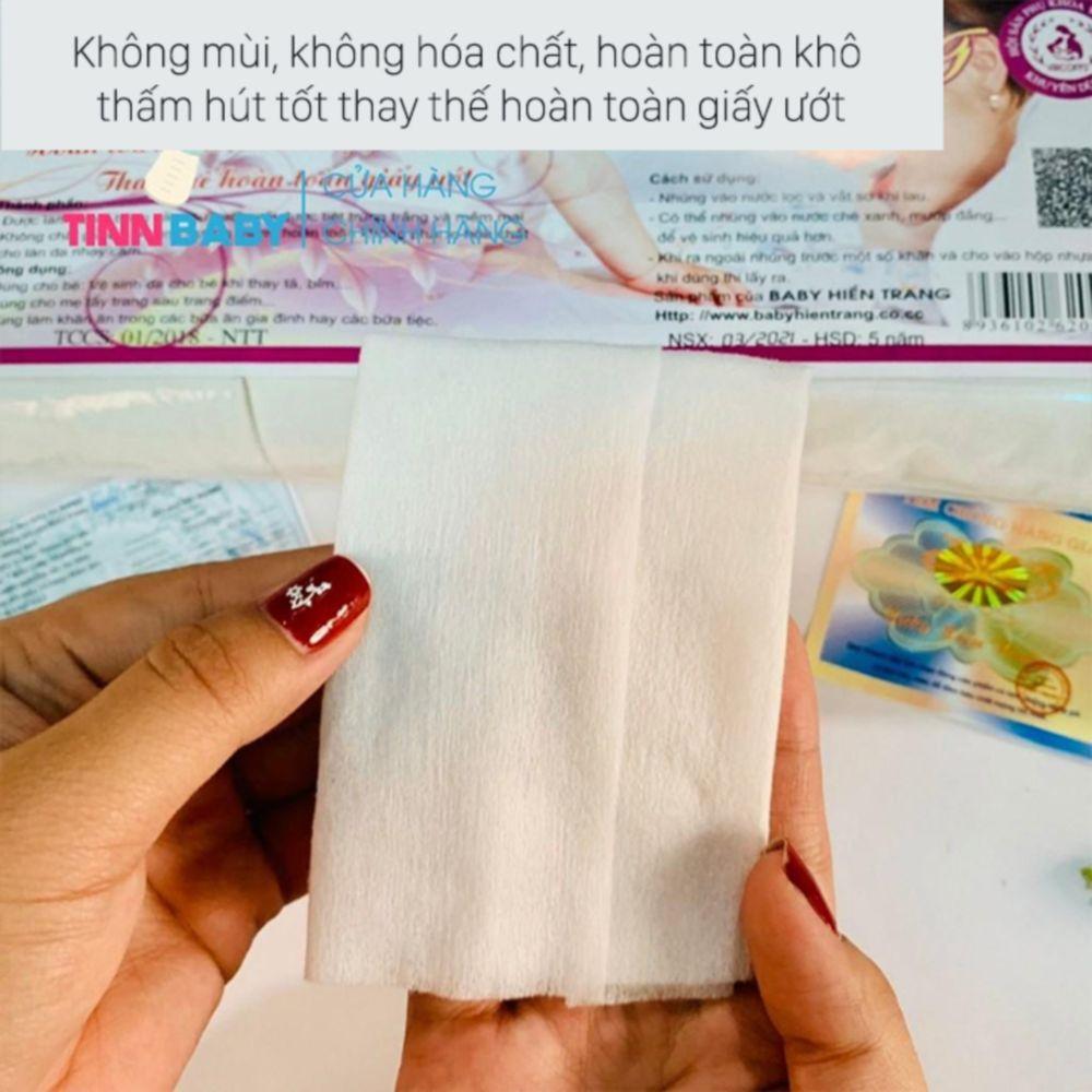 Khăn vải khô đa năng baby Hiền Trang (gói 200g khoảng 160 tờ) - Khăn vải, giấy khô vệ sinh cho bé