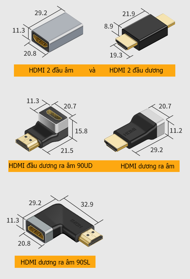 Đầu chuyển HDMI 4k60hz hỗ trợ gốc xoay 90 độ