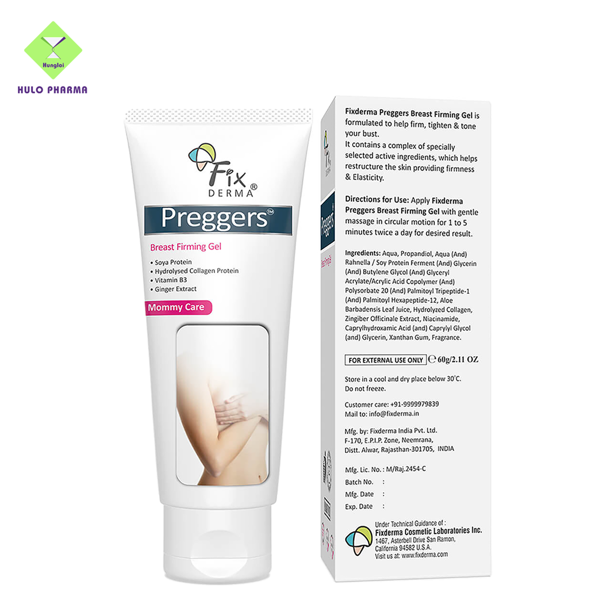 Gel dưỡng ẩm giúp ngực săn chắc Fixderma Preggers Breast Firming Gel (60g)