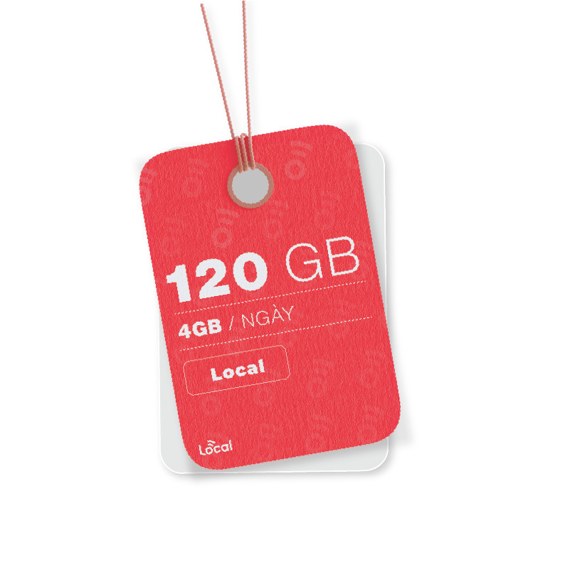 SIM 4G LOCAL Siêu Data - Gói cước LOCAL - 120GB/tháng Free tháng đầu - HÀNG CHÍNH HÃNG
