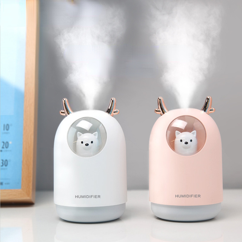 Thiết Bị Gia Dụng USB Tạo Độ Ẩm 300Ml Thú Dễ Thương Siêu Âm Cool Mist Hương Thơm Không Khí Máy Khuếch Tán Tinh Dầu Màu Sắc Lãng Mạn LED Humidificador