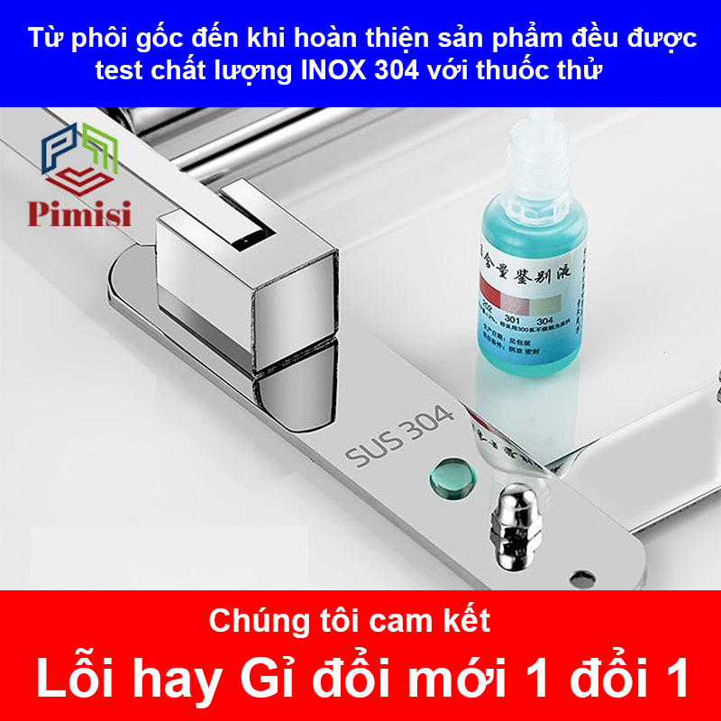 Khay đựng xà phòng cục dán tường Pimisi inox 304 dùng làm kệ xà bông trong nhà tắm gắn tường bằng keo không cần khoan | Hàng chính hãng