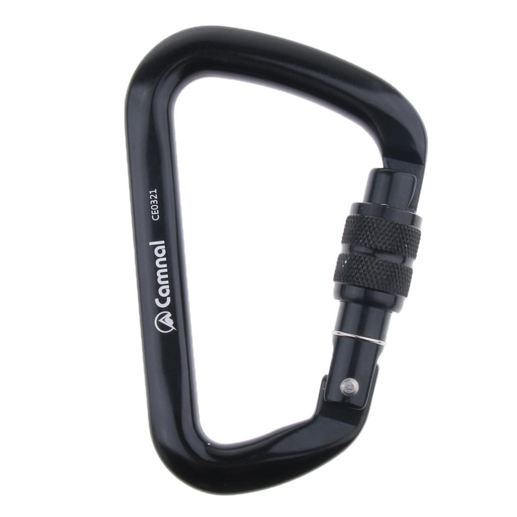 5 Pieces 28KN Aluminum Screwgate D Type Climbing Carabiner