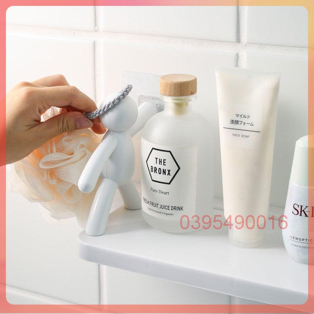 Kệ phòng tắm hình nhân để đồ dán tường để đồ nhà bếp chất liệu nhựa PP chắc chắn tiện lợi không cần khoan đục
