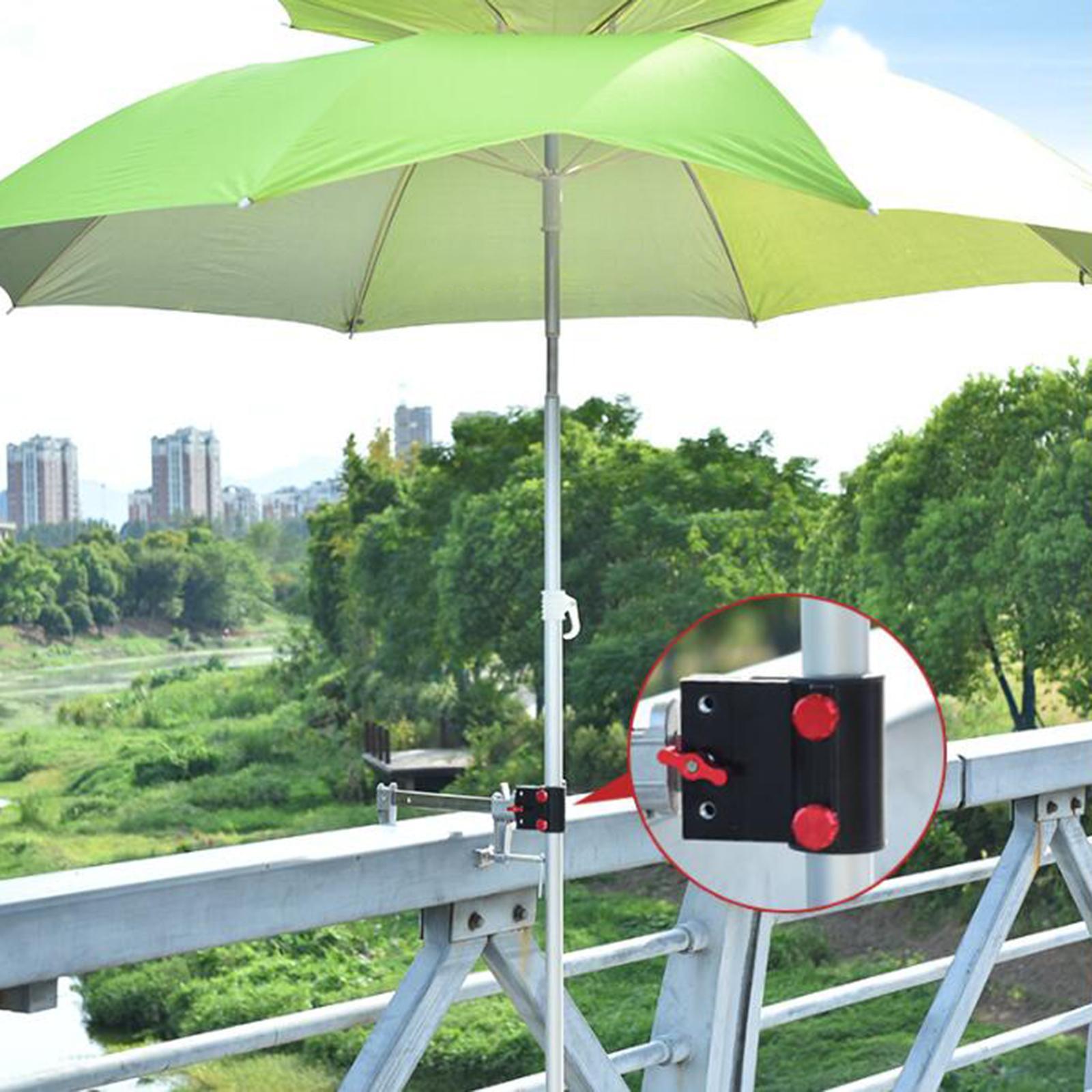 Bridge Fishing Umbrella Mount Umbrella Holder Heavy Duty Metal Aluminum Alloy Multipurpose Umbrella Stand Umbrella Fixed Clip for Fence Deck