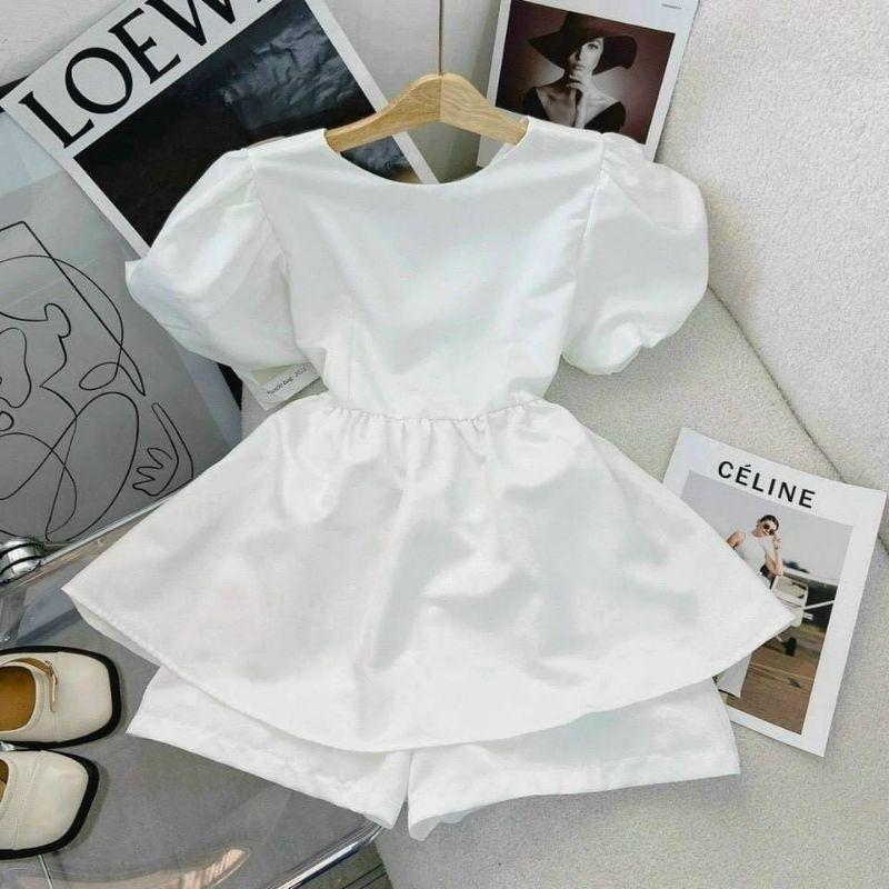 SET ÁO BUỘC NƠ LƯNG PHỐI QUẦN NGẮN UMI