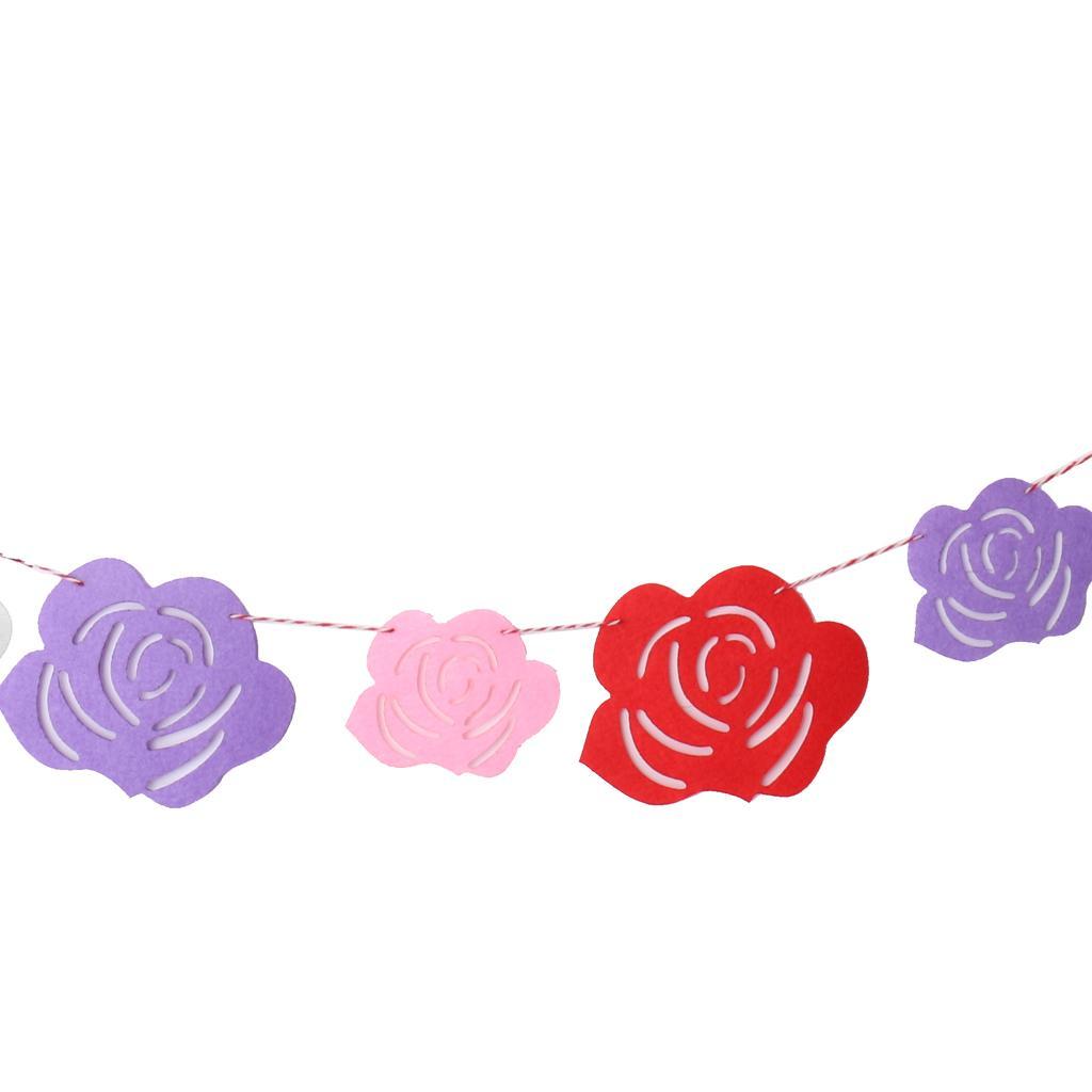 Romantic Rose Flower Banner Wedding Engagement Party Room Hanging Decor