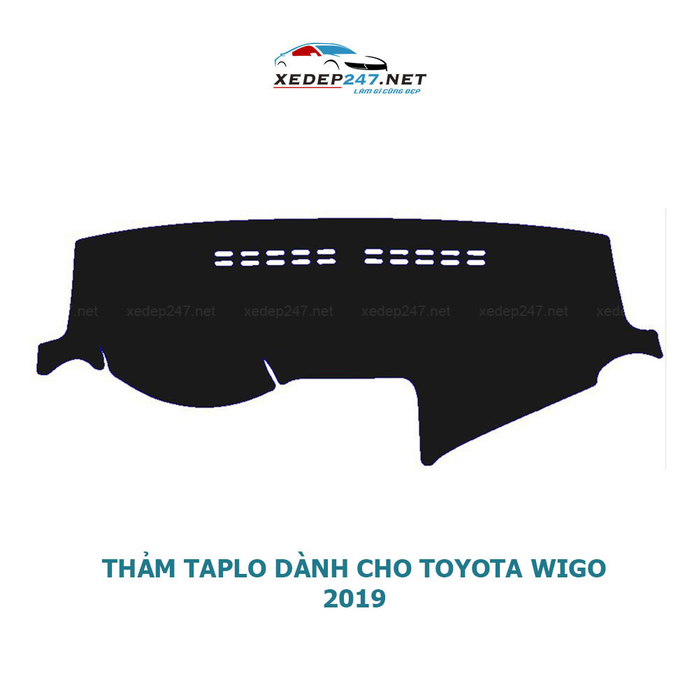 Thảm Taplo dành cho xe Toyota Wigo 2019 chất liệu Nhung, da Carbon, da vân gỗ