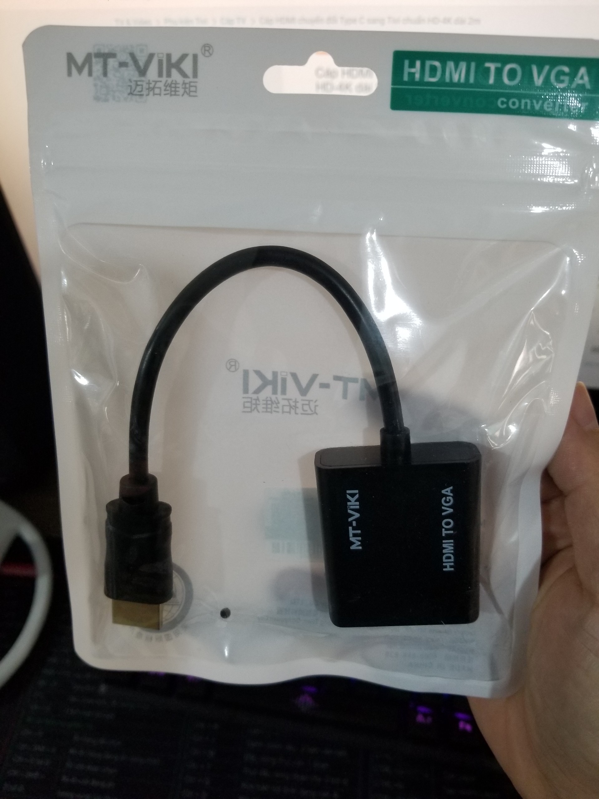 Cáp chuyển đổi HDMI sang VGA cho hình ảnh sắc nét hỗ trợ độ phân giải 1080P (20cm) 