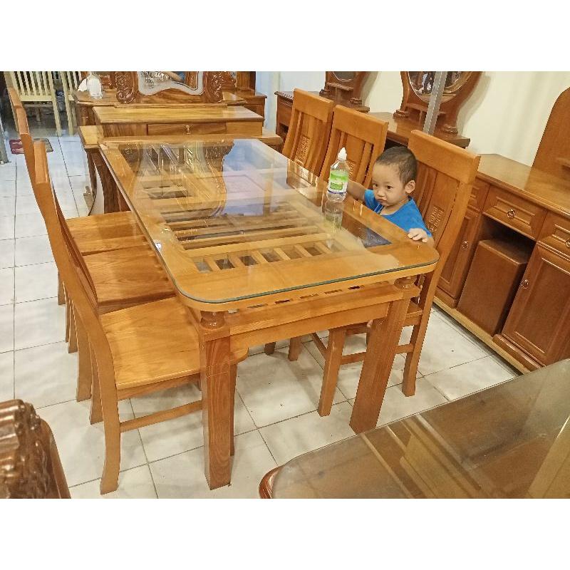 Bàn Ăn/Tiếp Khách 6 Ghế gỗ Sồi giá 5tr300