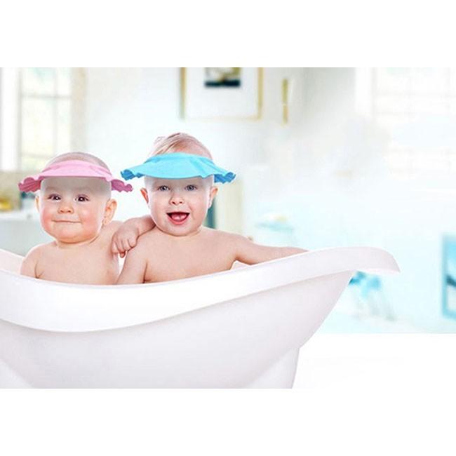 Mũ gội đầu chắn nước bảo vệ tai cho bé có thể điều chỉnh vòng đầu, mũ tắm chắn nước cho bé có vành che tai, chọn màu