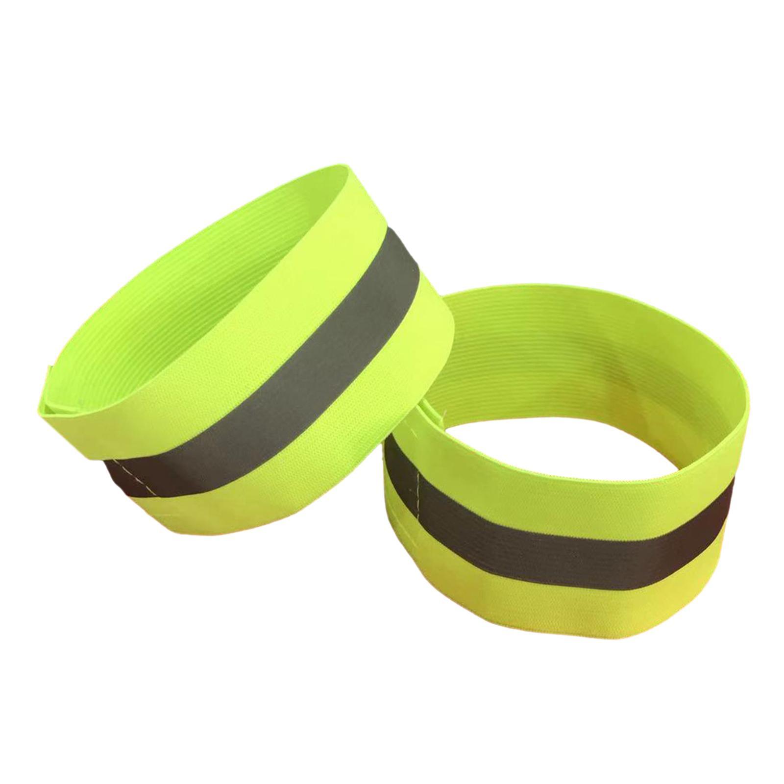 2x Reflective Armbands Adjustable Reflective Bands for Sports Adults