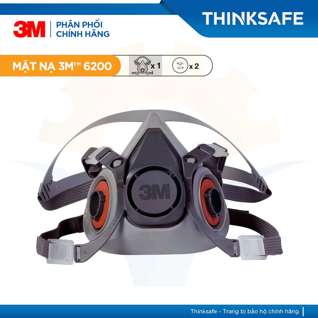 Mặt nạ phòng độc 3M 6200 phin lọc 3M 2097 lọc bụi mịn pm2.5, khói hàn, chống hơi sơn 3m 6200 - 3m 2097