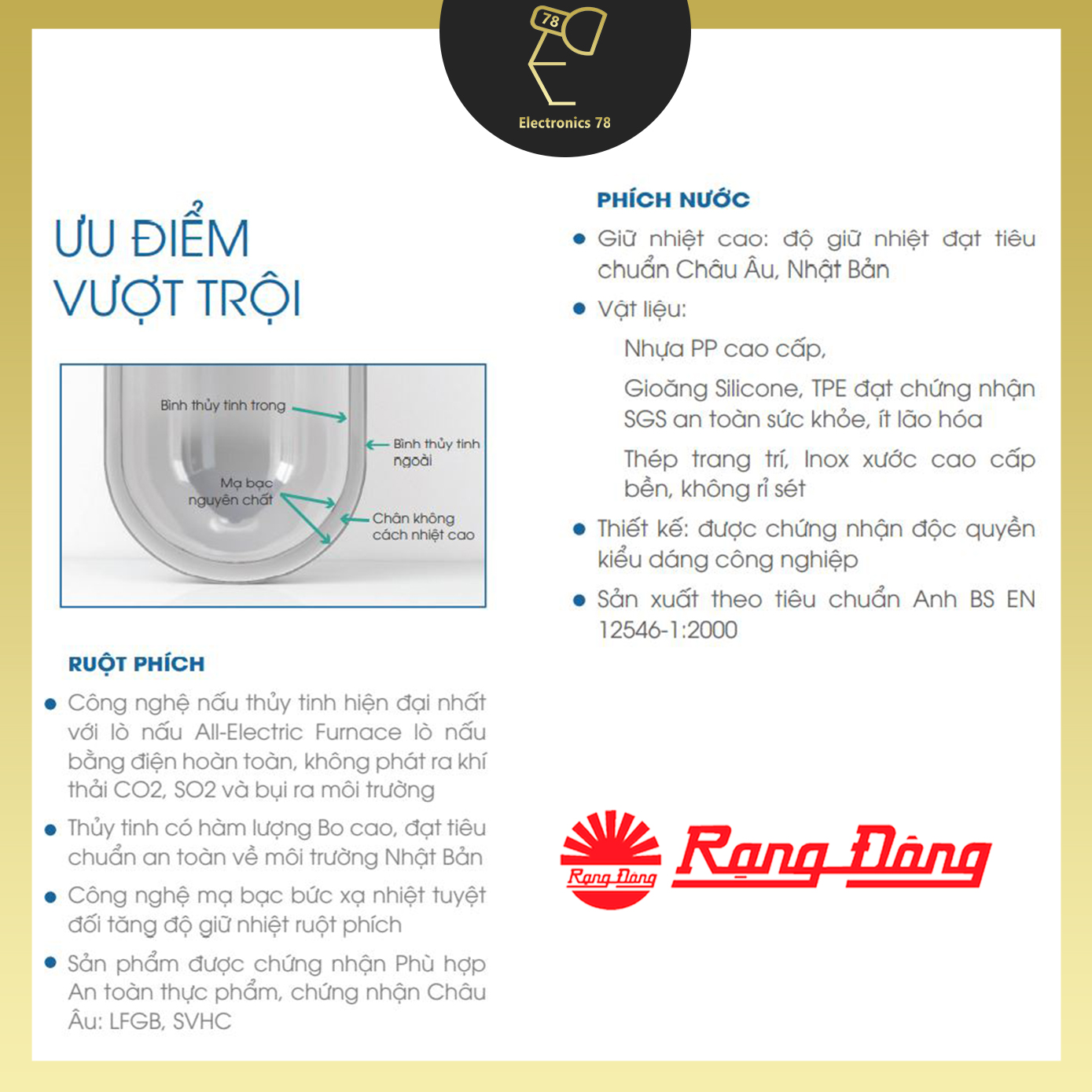 Phích giữ nhiệt, Bình thủy 2.0L Rạng Đông - 2035 N5