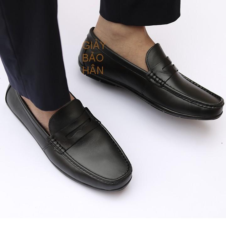 Giày Lười Da Nam Xuất Dư, Gót Mềm (Driver Shoes) - Da Bò, Mã GL066