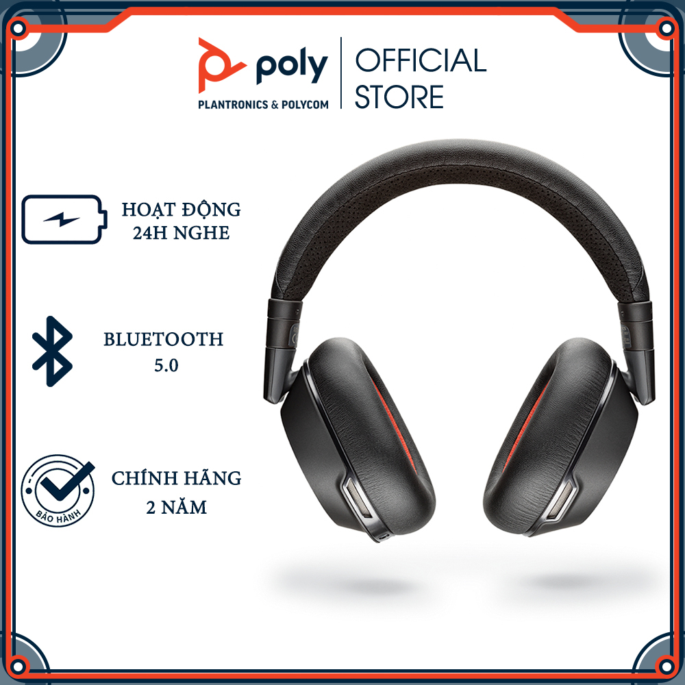 [Tặng thẻ nhớ 256GB trị giá 850k] Tai Nghe Không Dây Chụp Tai Poly (Plantronics) Voyager 8200 UC Bluetooth 5.0 Hàng Chính Hãng