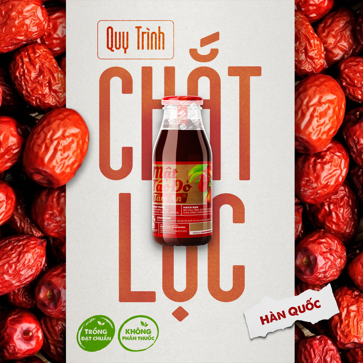 MẬT TÁO ĐỎ THUẦN CHAY HỖ TRỢ BỔ MÁU ĐẸP DA