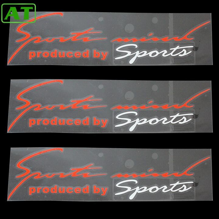Decal Sport Mind Trang Trí Ô Tô Xe Hơi Kích Thước 32cm Phong Cách Thể Thao