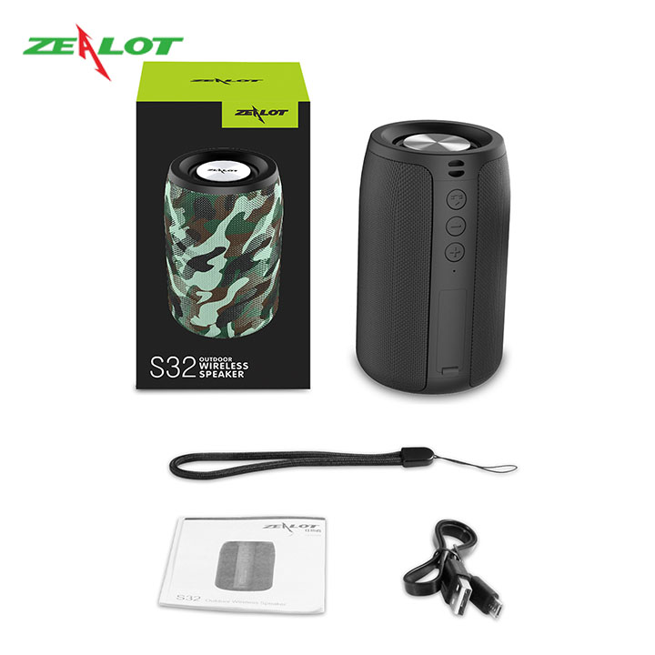 Loa bluetooth Zealot tặng kèm móc khóa chữ 5 Tech nghe nhạc không dây âm thanh siêu trầm hàng chính hãng kết nối ổn định, bluetooth 5.0 dùng cho điện thoại, laptop, PC