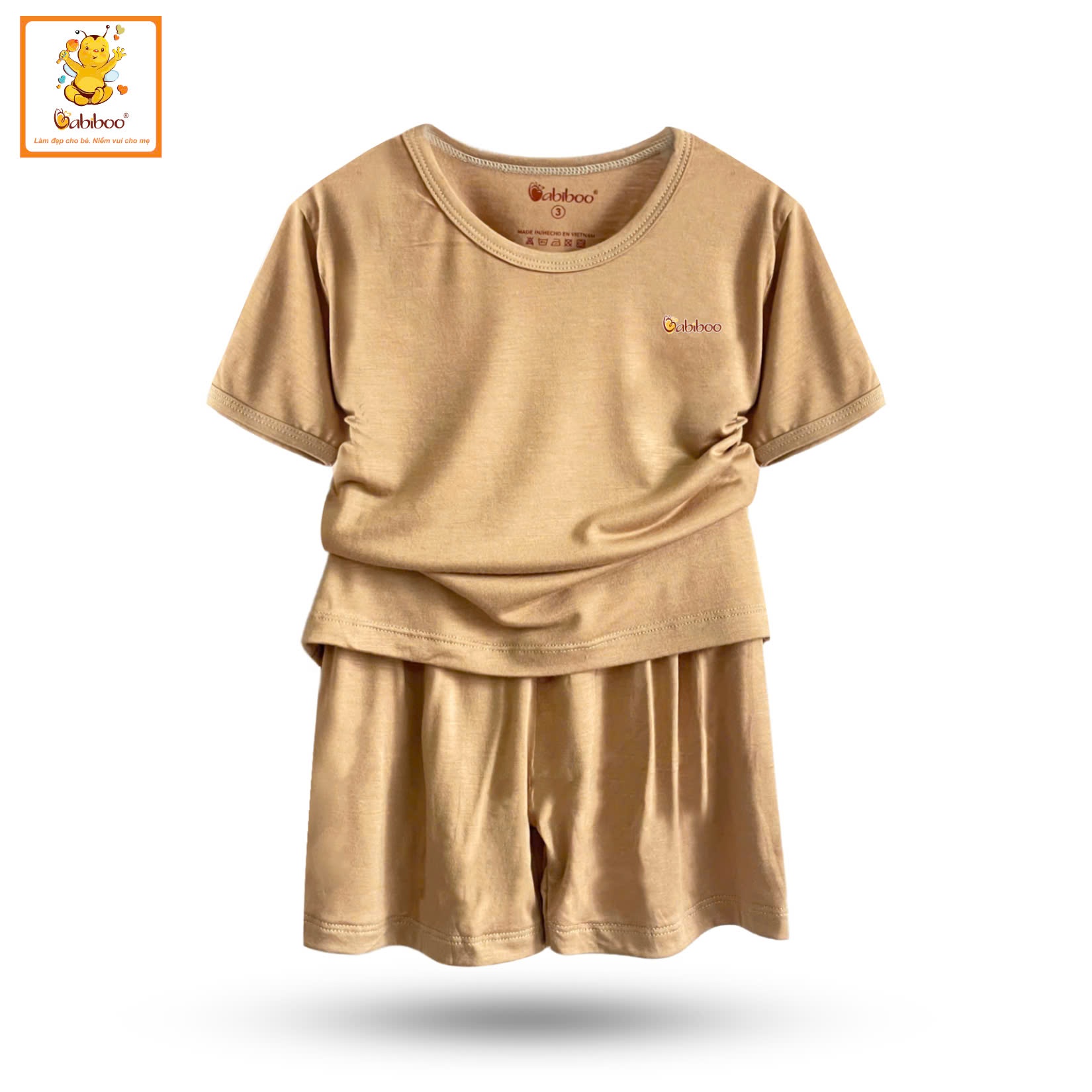 Đồ bé trai Babiboo bộ quần áo cộc tay bé trai, bé gái chất vải viscose sợi gỗ mềm mịn, mát BTK73