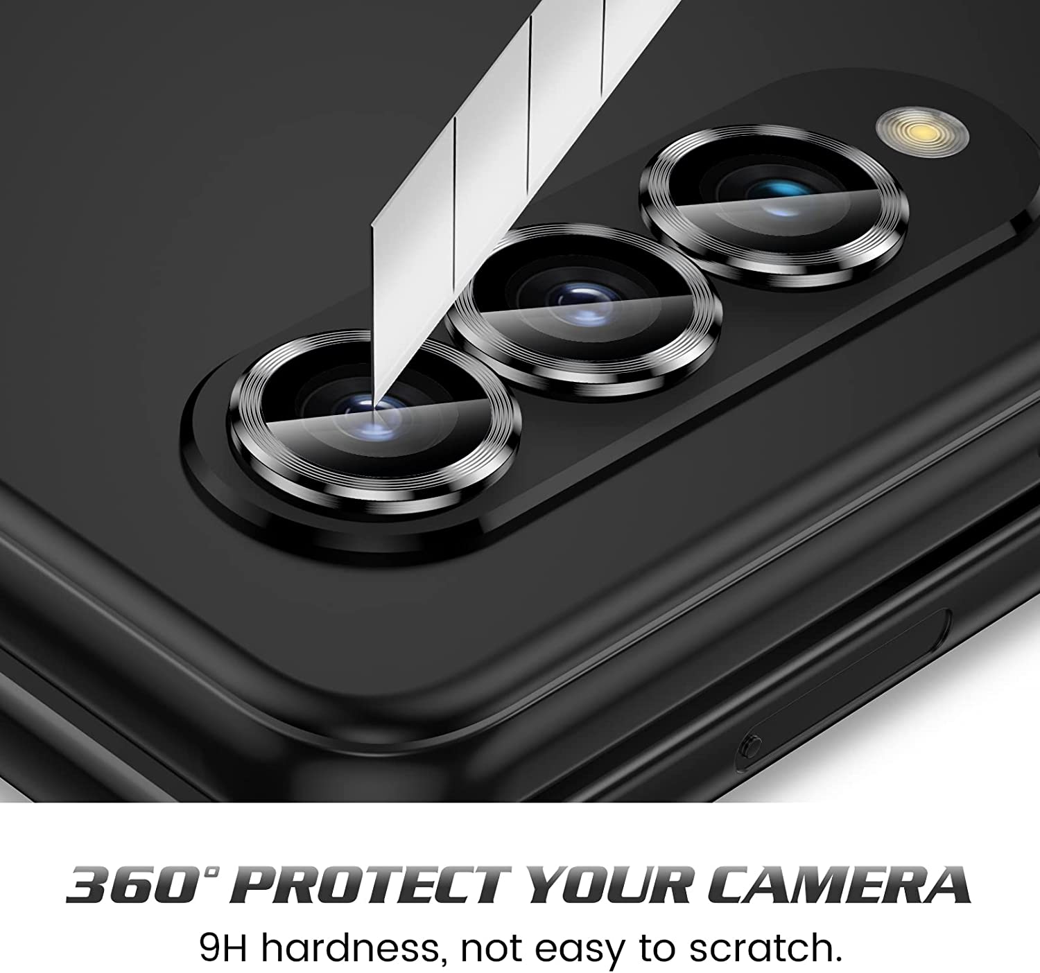 Bộ miếng dán kính cường lực bảo vệ Camera cho Samsung Galaxy Z Fold 4 hiệu HOTCASE Kuzoom Protective Lens mang lại khả năng chụp hình sắc nét full HD (độ cứng 9H, tặng kèm khung tự dán) - hàng nhập khẩu