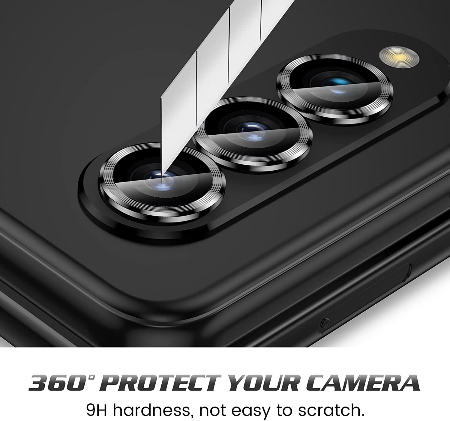 Hình ảnh Bộ miếng dán kính cường lực bảo vệ Camera cho Samsung Galaxy Z Fold 4 hiệu HOTCASE Kuzoom Protective Lens mang lại khả năng chụp hình sắc nét full HD (độ cứng 9H, tặng kèm khung tự dán) - hàng nhập khẩu