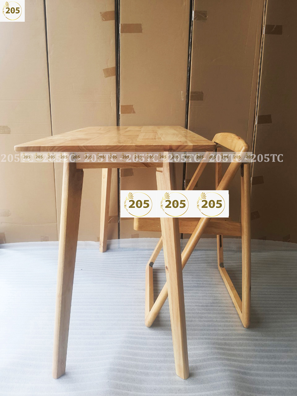 Bàn Làm Việc 50x100 chân dẹp GỖ CAO SU 100% - Nội Thất 205TC - Ovenware 50x100 working table rubber wood 100% working platform-furniture 205TC