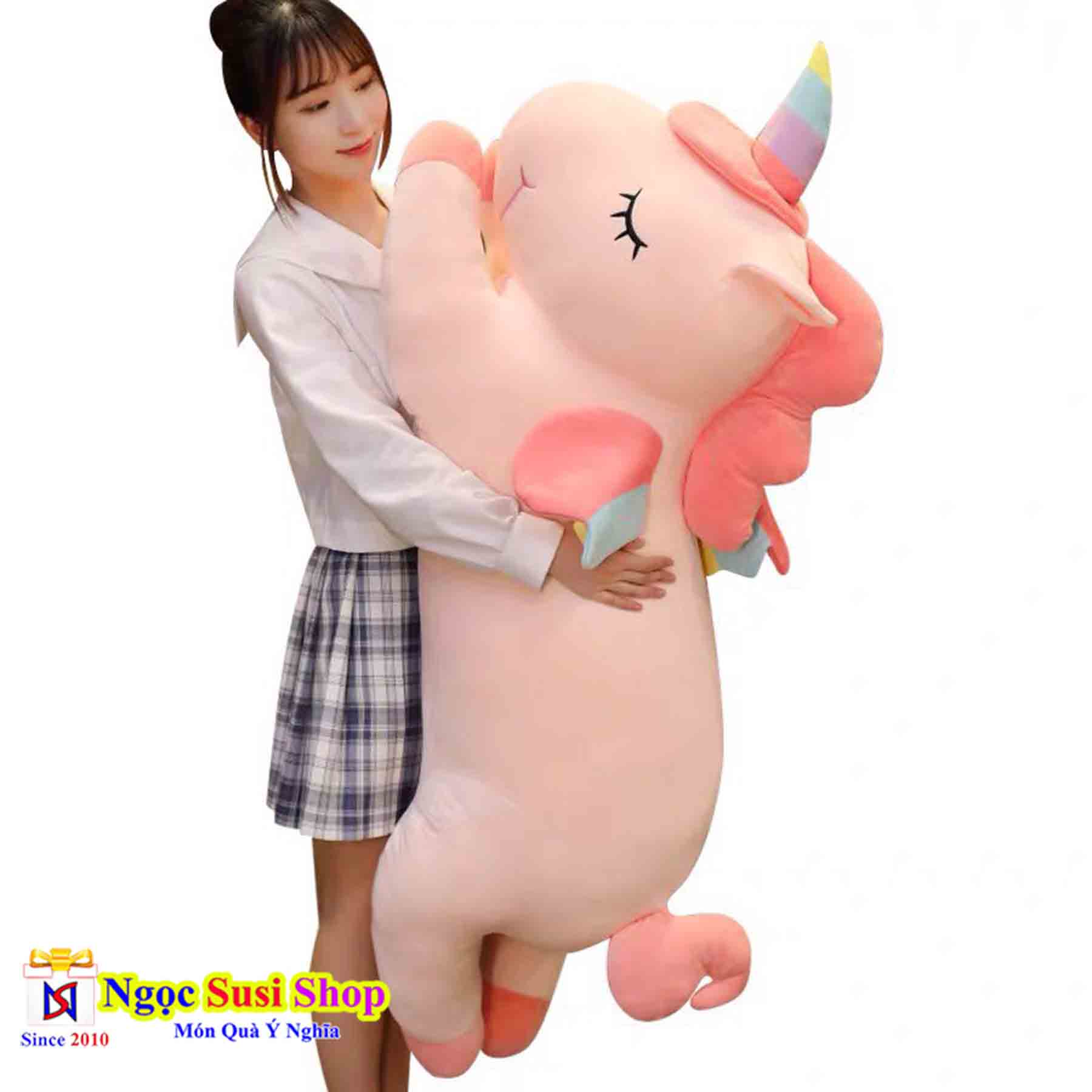 GỐI ÔM CON NGỰA PONY NGỰA KỲ LÂN KHỔNG LỒ SIÊU MỊN  - THÚ BÔNG NGỰA KỲ LÂN