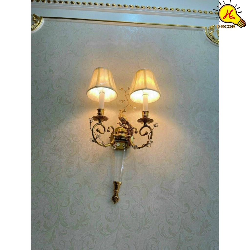 Đèn tường nến đồng HQ - mã TND081 - ánh sáng vàng tự nhiên, trang trí tinh tế, tiết kiệm điện năng tối ưu HQ DECOR (HÀNG NHẬP KHẨU)