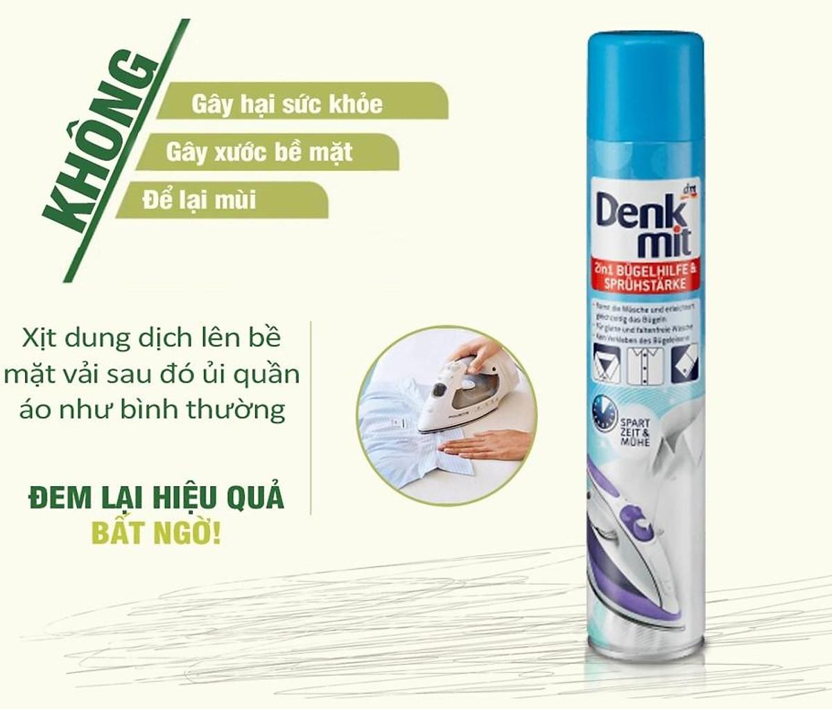 Bình Xịt Thơm Chống Nhăn, Làm Thơm Quần Áo Khi Là Ủi Denkmit 2in1, Dung Tích 500ml, Nhập Đức