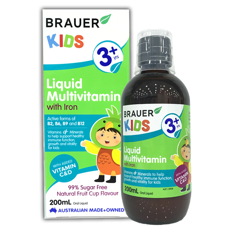 Siro Bổ Sung Vitamin Tổng Hợp Và Sắt Brauer Úc Cho Trẻ Trên 3 Tuổi (200ml)