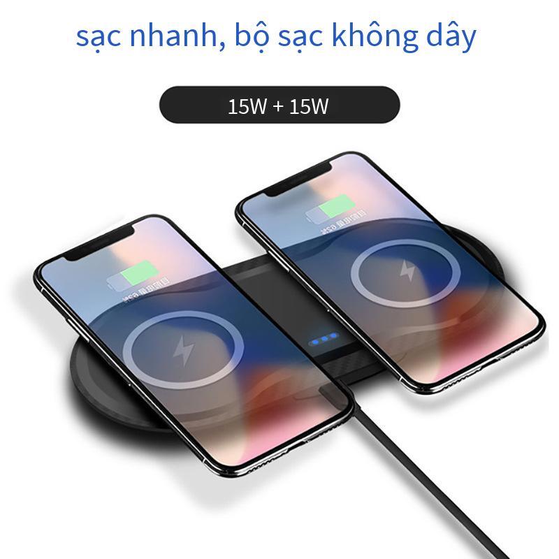 Bộ sạc không dây máy tính để bàn đa chức năng kiểu mới nhất Bộ sạc không dây hai trong một phù hợp với tai nghe điện thoại di động sạc nhanh không dây