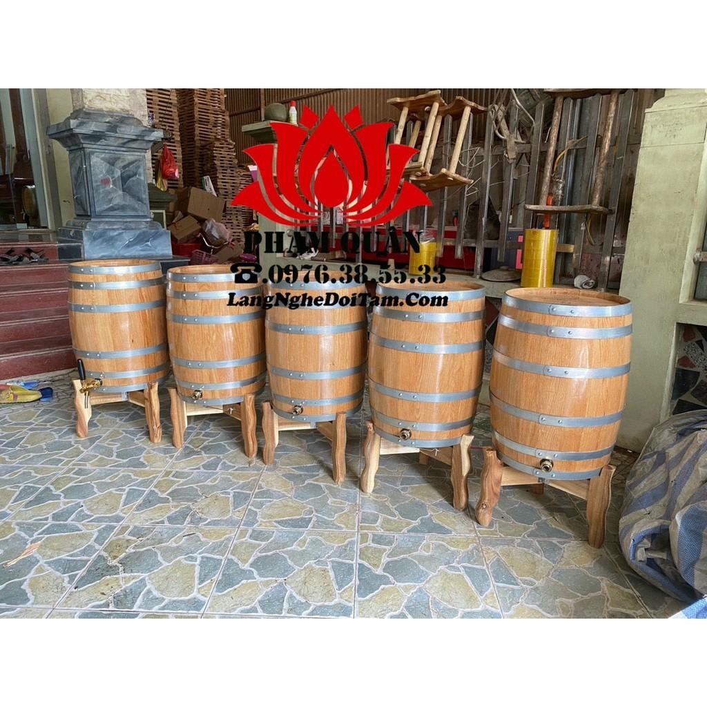 thùng rượu gỗ sồi dáng đứng 100 lít, thùng ngâm ủ rượu cam kết chuẩn gỗ sồi