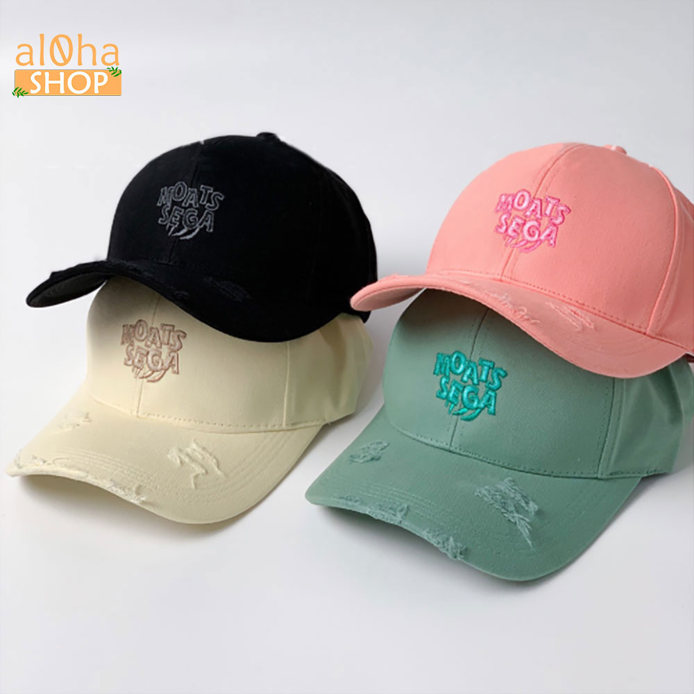 Nón Ulzzang thêu chữ MOATSSEGA - Mũ lưỡi trai unisex nam nữ chống nắng - al0ha Shop