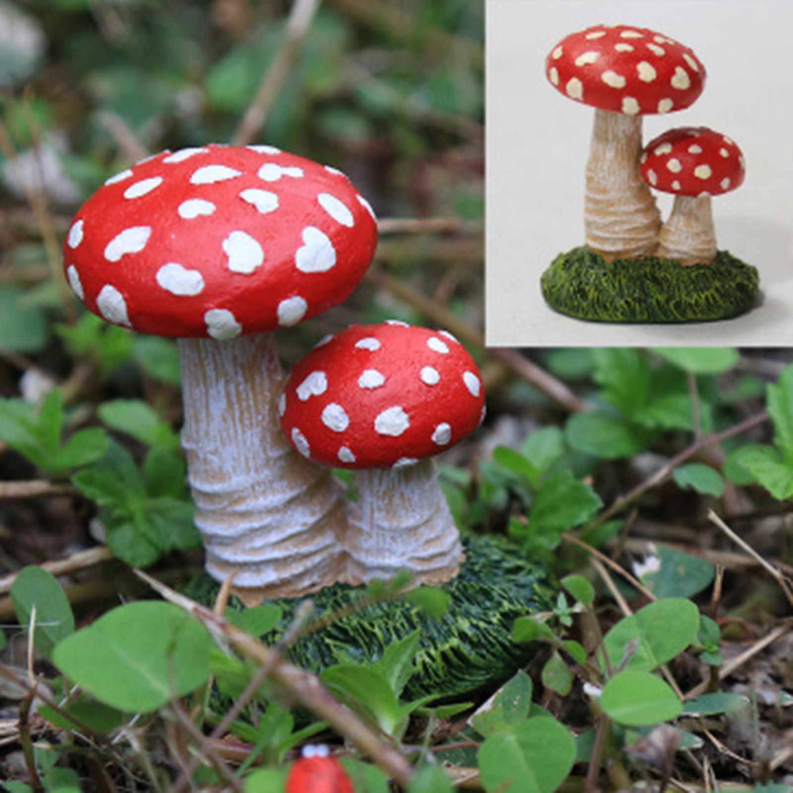 Mushroom Figure Yard Decoration Garden Ornament Durable Figurine for Fairy Patio