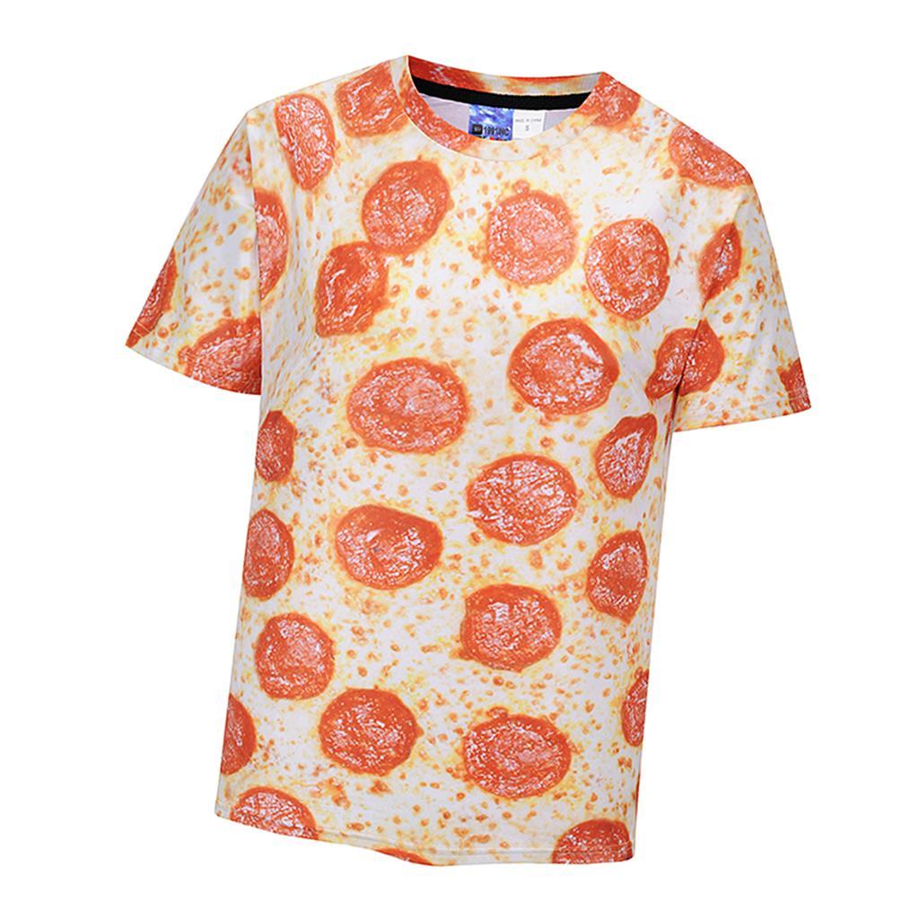 Funny Fashion T-Shirt Men's Pizza Food 3D Print Tops Short Sleeve O-neck Summer Sports Tee Shirt