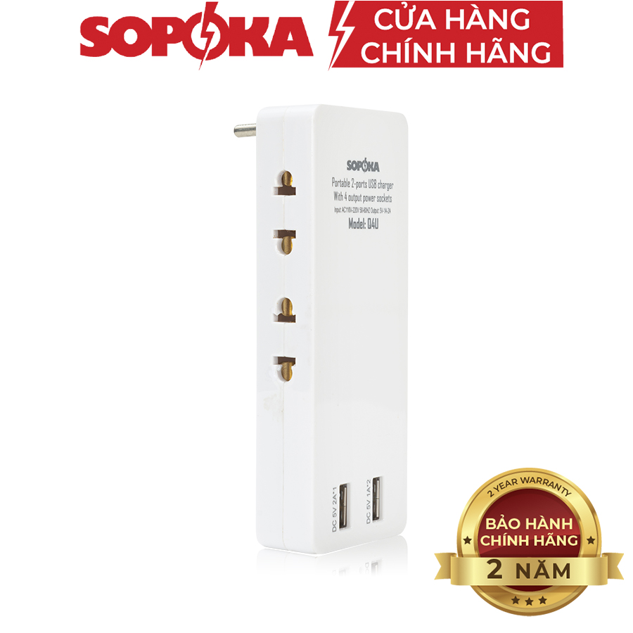 Ổ cắm điện thông minh SOPOKA Q2U Q4U tích hợp cổng USB tiện lợi