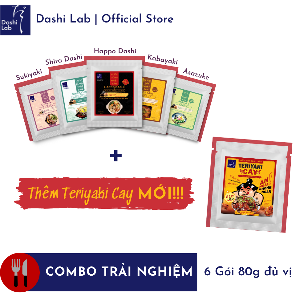 Combo Trải nghiệm 6 gói 80g đủ vị (Thêm Teriyaki Cay MỚI!!)