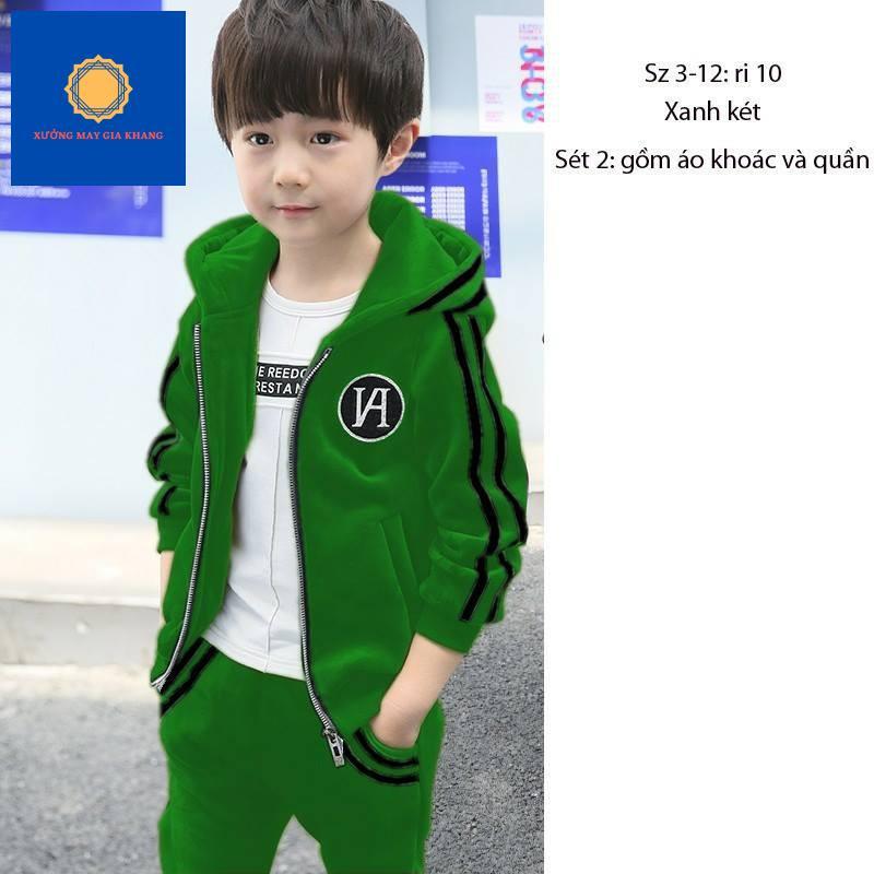 Đồ bộ quần áo khoác cho bé trai, bé gái dài tay chất da cá - Quần áo trẻ em - GiaKhang