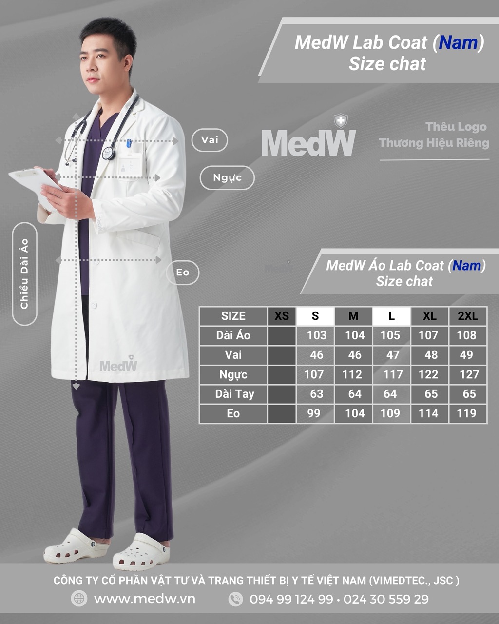 MedW Zeus Lab Coat (Nam) Áo Blouses Bác sĩ Thẩm Mỹ, Bác Sĩ Nha Khoa, Da Liễu Chuyên Gia Dinh Dưỡng, Trang Phục Y Tế Phòng Khám, Bệnh Viện Thiết Kế Pháp Trang Trọng Thẩm Mỹ Vật Liệu Chuyên Biệt Y Tế Nhật Nhập Khẩu Không Bám Dính, Chống Thấm
