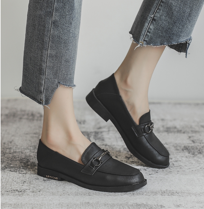 Giày Loafer Moca Nữ Da Mềm Màu Đen Nude Sáng Dáng Bệt Thấp Mềm Mại - Phong Cách Hàn Quốc Cao Cấp Có Sẵn Freeship