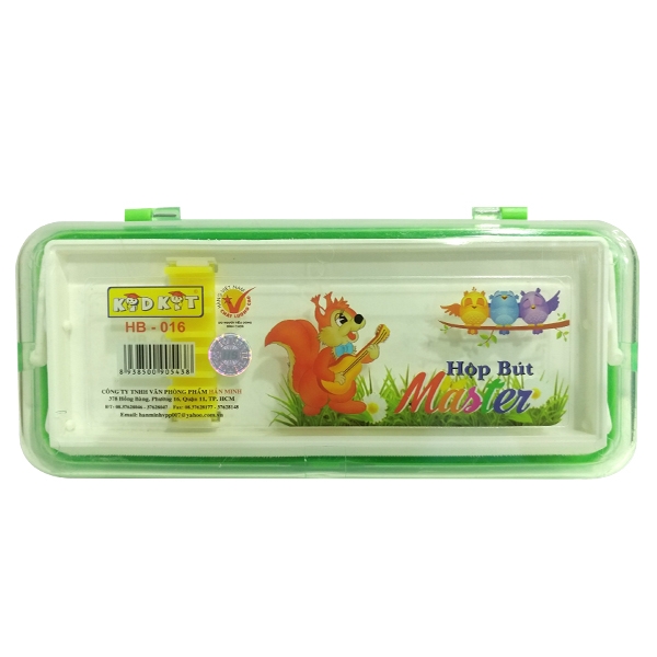 Hộp Bút Nhựa HB-016 Kidkit Master - Màu Xanh Lá