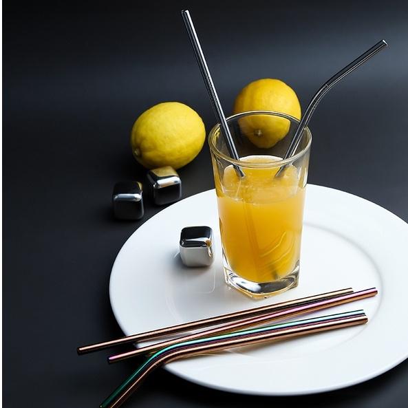 Ống hút kim loại inox - bàn chải cọ ống hút có thể tái sử dụng - bảo vệ môi trường Duashop