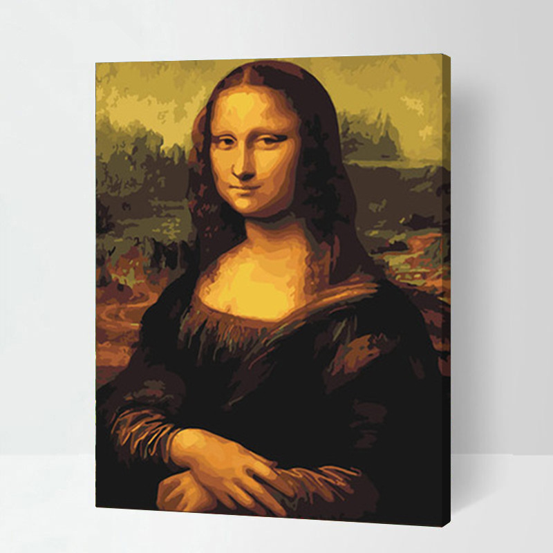 Tranh số hoá tự tô đã căng khung nàng monalisa, tranh tự tô theo số kích thước 40*50cm