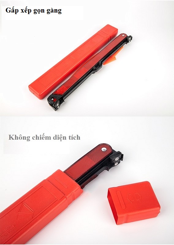 Biển báo tam giác phản quang cảnh báo nguy hiểm cho ôtô, xe hơi, xe khách, xe tải, xe container khi dừng đậu xe dễ gấp gọn có chân đứng,đảm bảo an toàn giao thông cho mọi người._ BB01